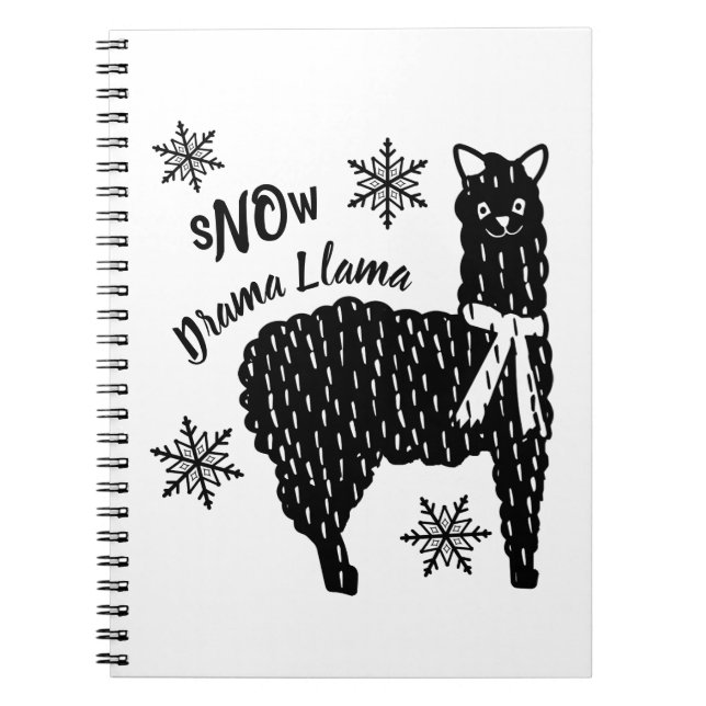 Winter Snow No Drama Llama Notebook (Front)