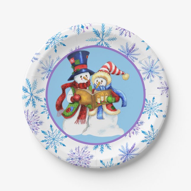 Winter Snow Paper Plate (Front)