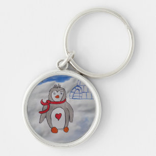 Winter Snow Penguin Keychain