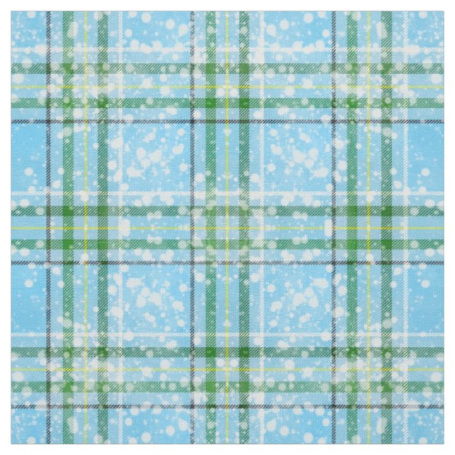 Winter Snow Plaid Tartan Design  Fabric (Swatch)