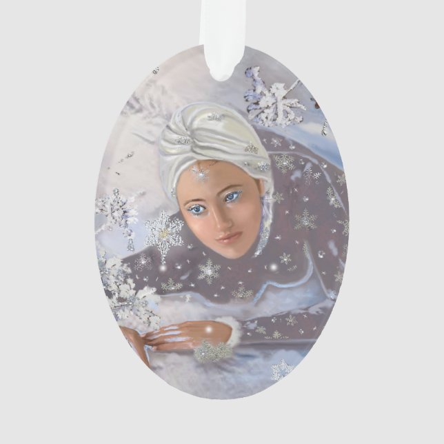 Winter Snow Queen Ornament (Back)