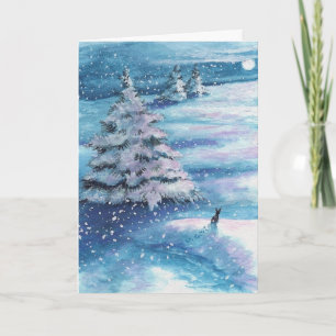 Winter Snow Rabbit by BiHrle Card
