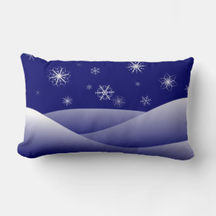 WINTER SNOW SCENE LUMBAR PILLOW