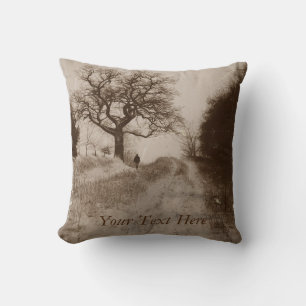 winter snow scene photographic art design throw pillow