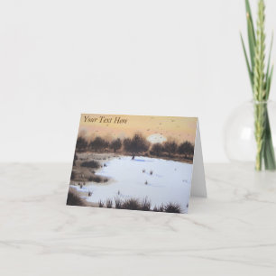 winter Snow scene woodland landscape Holiday Card