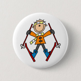 Winter Snow Ski 2 Inch Round Button