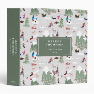 Winter Snow Skiing Mountain Ski Slopes Landscape Binder