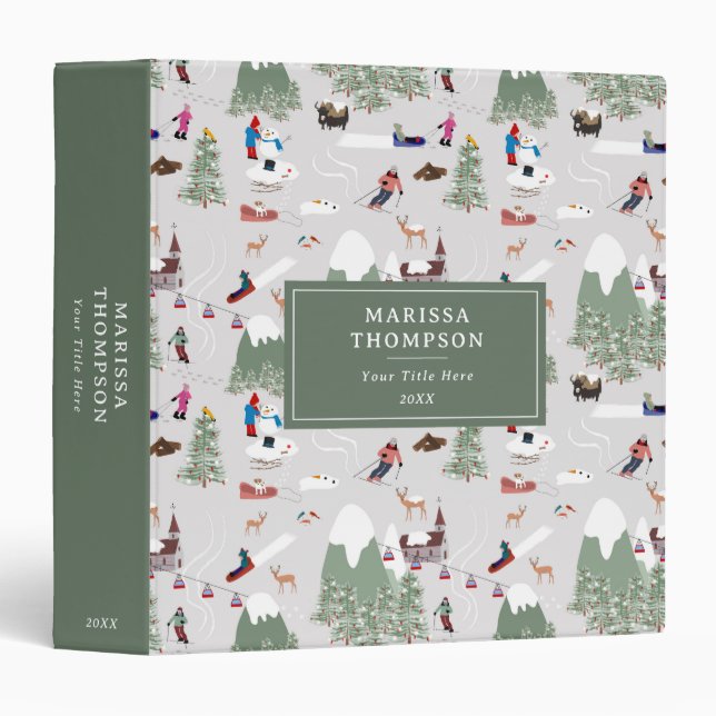 Winter Snow Skiing Mountain Ski Slopes Landscape Binder (Front/Spine)
