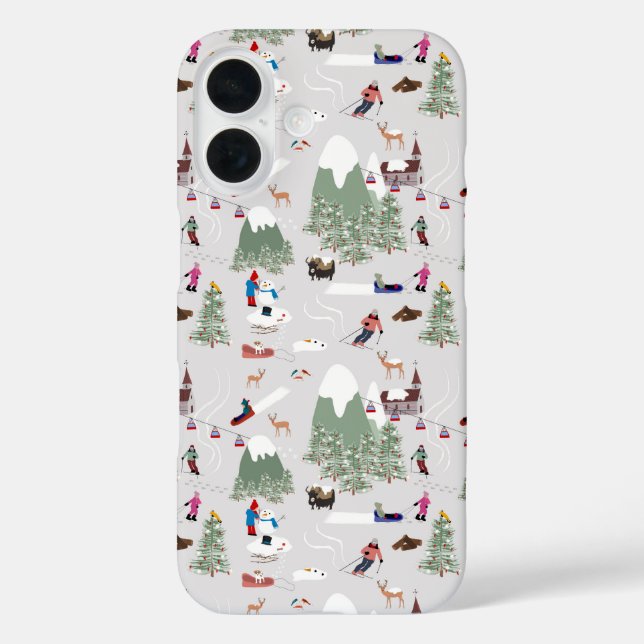 Winter Snow Skiing Mountain Ski Slopes Landscape Case-Mate iPhone Case (Back)