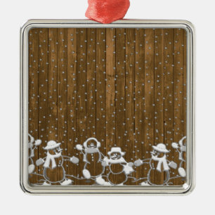 Winter Snow Snowman Peace Love Destiny Metal Ornament
