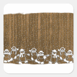 Winter Snow Snowman Peace Love Destiny Square Sticker