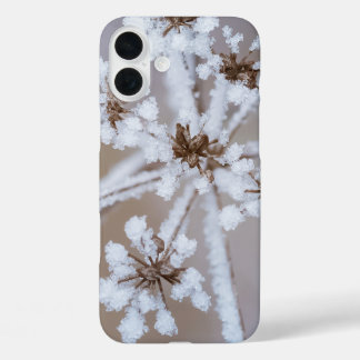 Winter Snow sparkly black and White iPhone 16 Plus Case