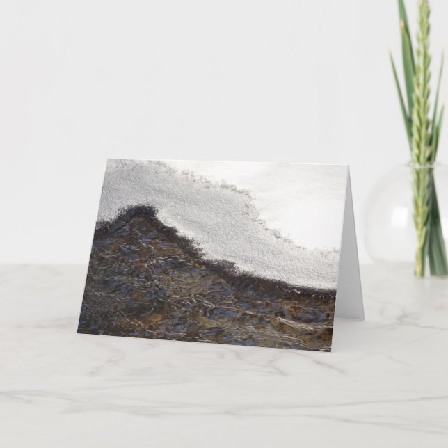Winter Snow Stream Stripes Card (Front)