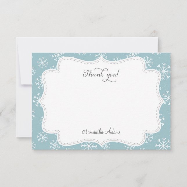 Winter Snow Thank You Card (Front)