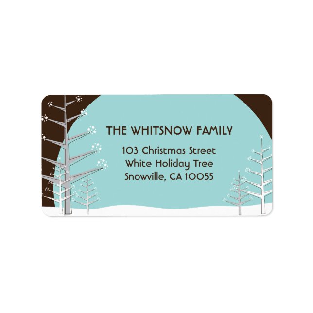 Winter Snow Trees Holiday Address Labels (Front)
