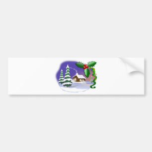Winter Snow Trees Home Christmas Peace Destiny Bumper Sticker