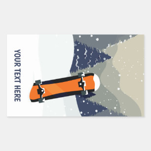 Winter Snowboard custom text stickers