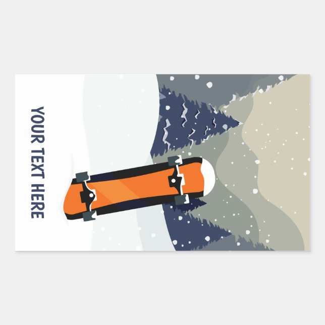 Winter Snowboard custom text stickers (Front)