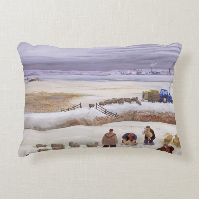Winter Snowfall Decorative Pillow (Front)
