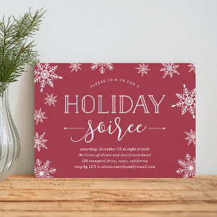 Winter Snowfall Holiday Soiree Party Invitation