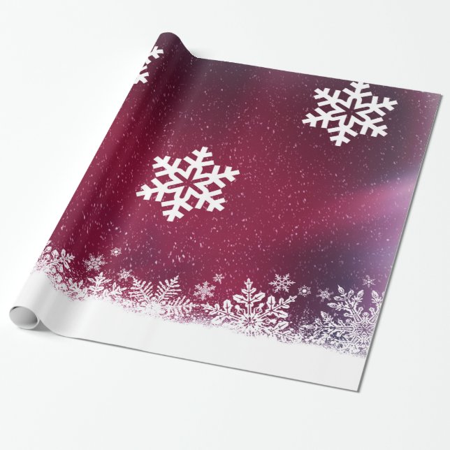 Winter Snowfall Wrapping Paper (Unrolled)