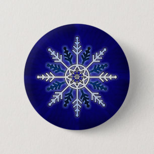 Winter Snowflake 2 Inch Round Button