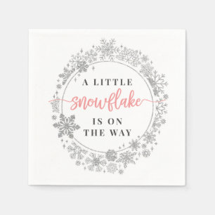 Winter Snowflake Baby Shower Cocktail Napkin