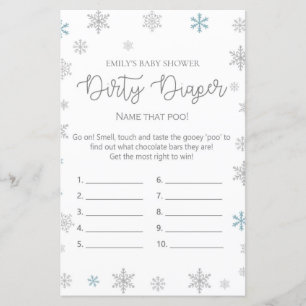 Winter Snowflake Baby Shower Game PRINTED