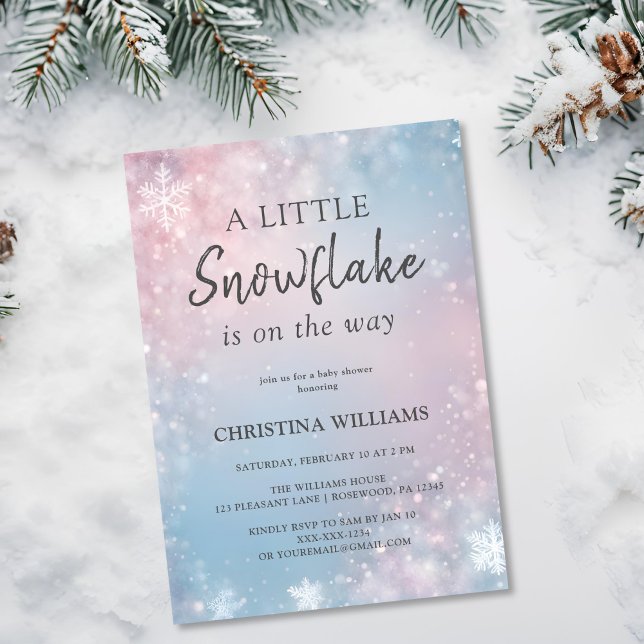 Winter Snowflake Baby Shower Invitation (Creator Uploaded)