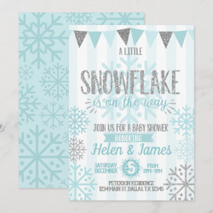 Winter Snowflake Baby Shower Invitation Invite