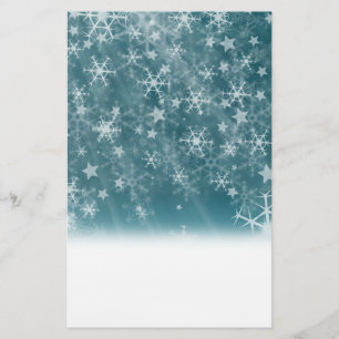 Winter Snowflake Background Stationery