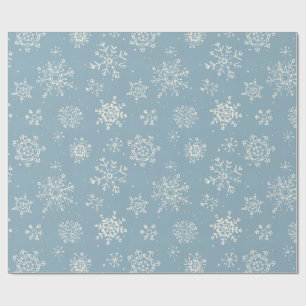 Winter Snowflake Blue Watercolor Wrapping Paper
