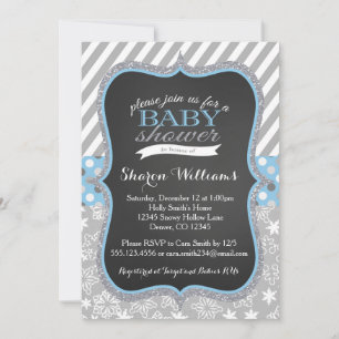 Winter Snowflake Boy Baby Shower invitation