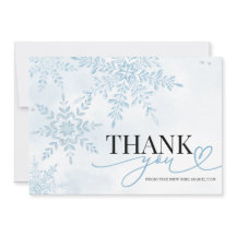 Winter Snowflake Bridal Shower Thank You Card