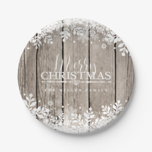 Winter Snowflake, Christmas Paper Plate