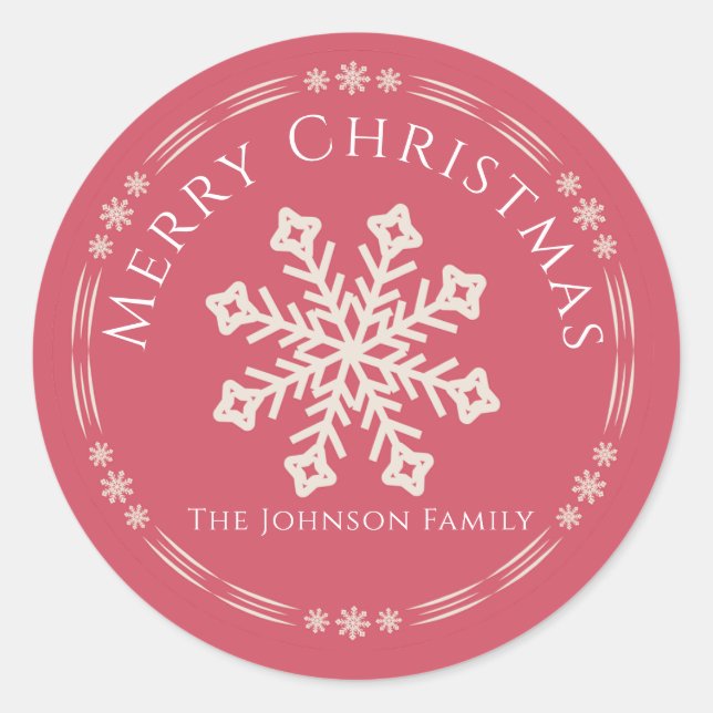 Winter Snowflake Christmas sticker (Front)