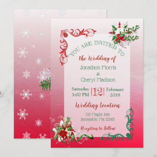 Winter Snowflake Christmas Wedding Invitations