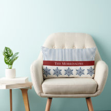 Winter Snowflake Decor with Stripes and Red Accent