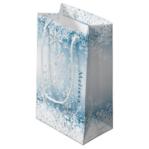 Winter Snowflake Design - Personalize Small Gift B Bag