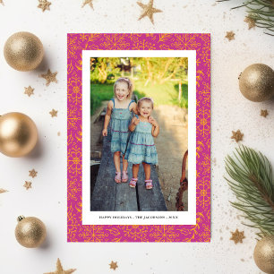 Winter Snowflake Doodles, Photo Collage, Happy  Holiday Card