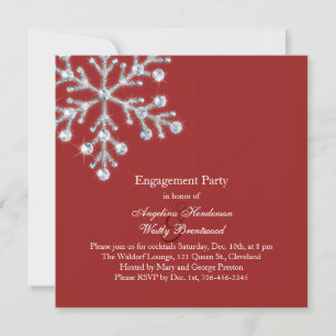 Winter Snowflake Engagement Party Invitation