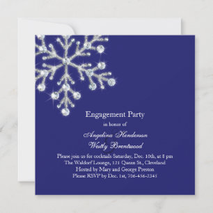 Winter Snowflake Engagement Party Invitation