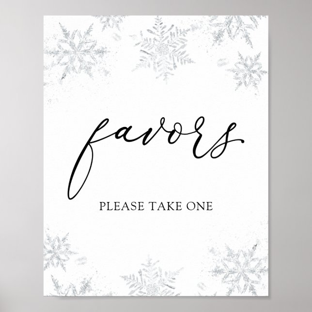 Winter Snowflake Favours Sign (Front)
