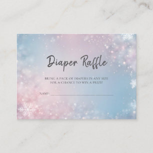 Winter Snowflake Gender Neutral Diaper Raffle Enclosure Card