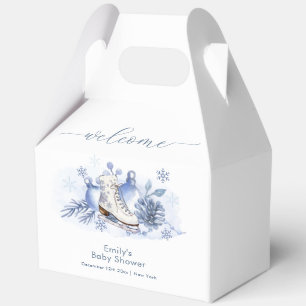Winter Snowflake Ice Skate Baby Shower Welcome Favor Box