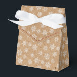 Winter Snowflake Kraft Printed Holiday Favor Box<br><div class="desc">Kraft printed favour box with ribbon bow. Box is emblazoned with white and grey snowflakes of varying sizes. Perfect for party take-aways, host gifts, baked goods, and more. Design printed with a faux (simulated) Kraft pattern. Design is available in a curated collection of modern holiday colours. Contact us for any...</div>