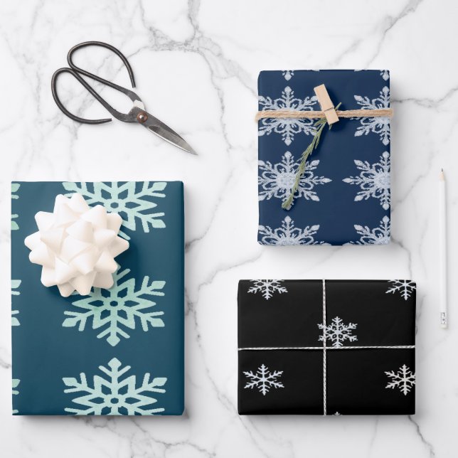 Winter Snowflake Magic Cozy Elegant Wrapping Paper Sheet (Front)
