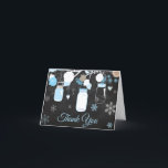 Winter Snowflake Mason Jar Blue Chalkboard Thank You Card<br><div class="desc">Winter Snowflake Mason Jar Blue Chalkboard Thank You card</div>