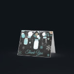 Winter Snowflake Mason Jar Teal Chalkboard Thank You Card<br><div class="desc">Winter Snowflake Mason Jar Teal Chalkboard Thank You card</div>