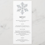 Winter Snowflake Menu 2<br><div class="desc">This is one of the coordinating Menus for the Winter Snowflake Collection. It is shown here on the basic paper; however, I recommend the weight and texture of the linen paper. If you need any help personalizing this menu, just contact us at prettyfancyinvites@gmail.com. Note: crystals are photo illustrations. This menu...</div>